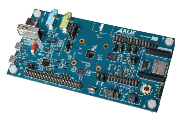 A picture of the Alif Ensemble E1C Development Kit board
