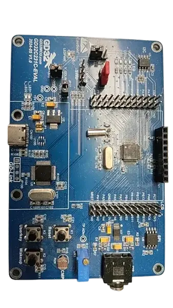 A picture of the GD32C231C-EVAL board