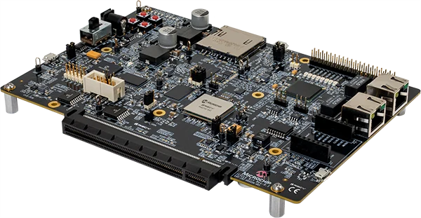 A picture of the PolarFire SoC Icicle Kit board