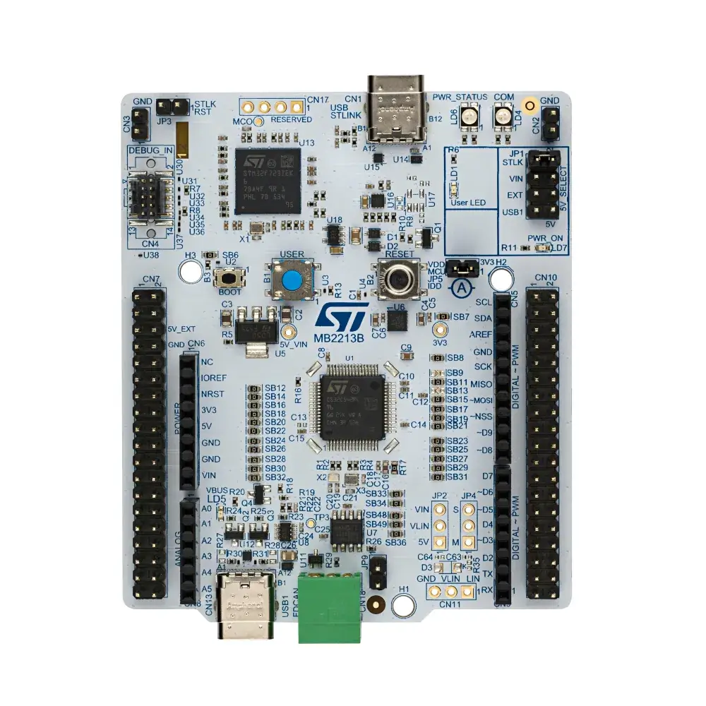 A picture of the Nucleo C542RC board
